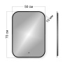 Зеркало Bau Black Rand 50х70, с LED фоновой подсветкой, бесконтактным сенсором, черной окантовкой