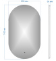Зеркало Bau Nimb 65х110, LED, сенсор на взмах, ореольная подсветка