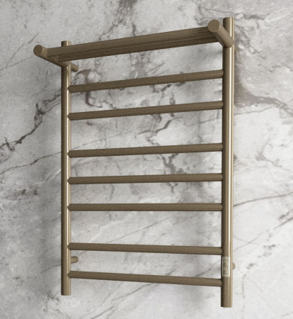 Полотенцесушитель электрический с полкой BAU Stil Shelf 50х80, 7 планок, универсальный, антикварная бронза