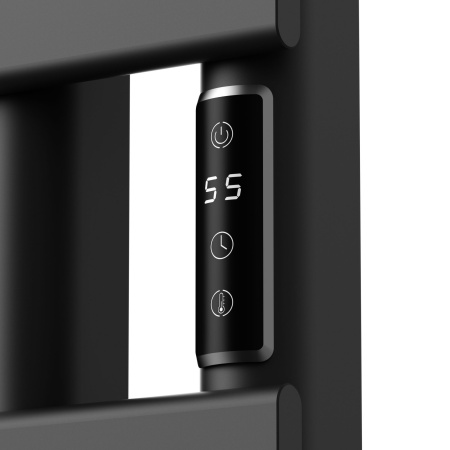 Полотенцесушитель дизайнерский электрический BAU Wind Hook Black 80х50, подключение нижнее, черный матовый
