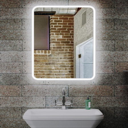 Зеркало Bau Stil 70х80, сенсорная LED подсветка, пластиковый защитный корпус
